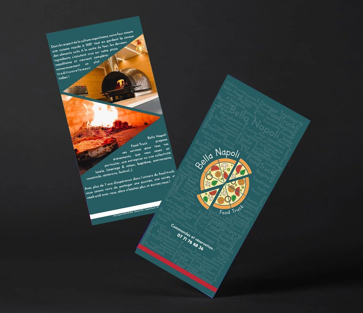 Projet Bella Napoli - Food truck Angers - flyer menu - Fraischeur