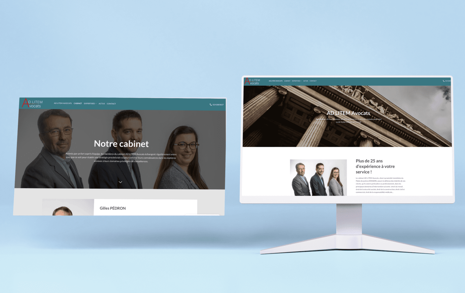 Portfolio AD LITEM Avocats - Création d'un site web... - Fraischeur