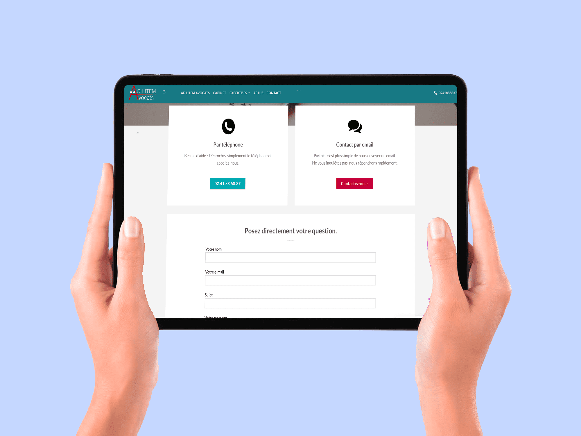 Portfolio AD LITEM Avocats - Création d'un site web... - Fraischeur