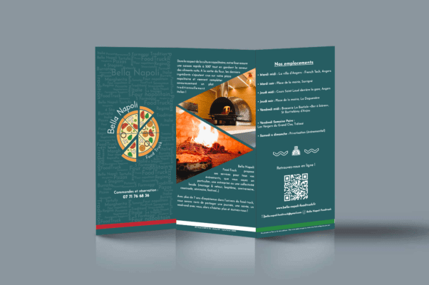 Projet Bella Napoli - Food truck Angers - flyer menu - Fraischeur